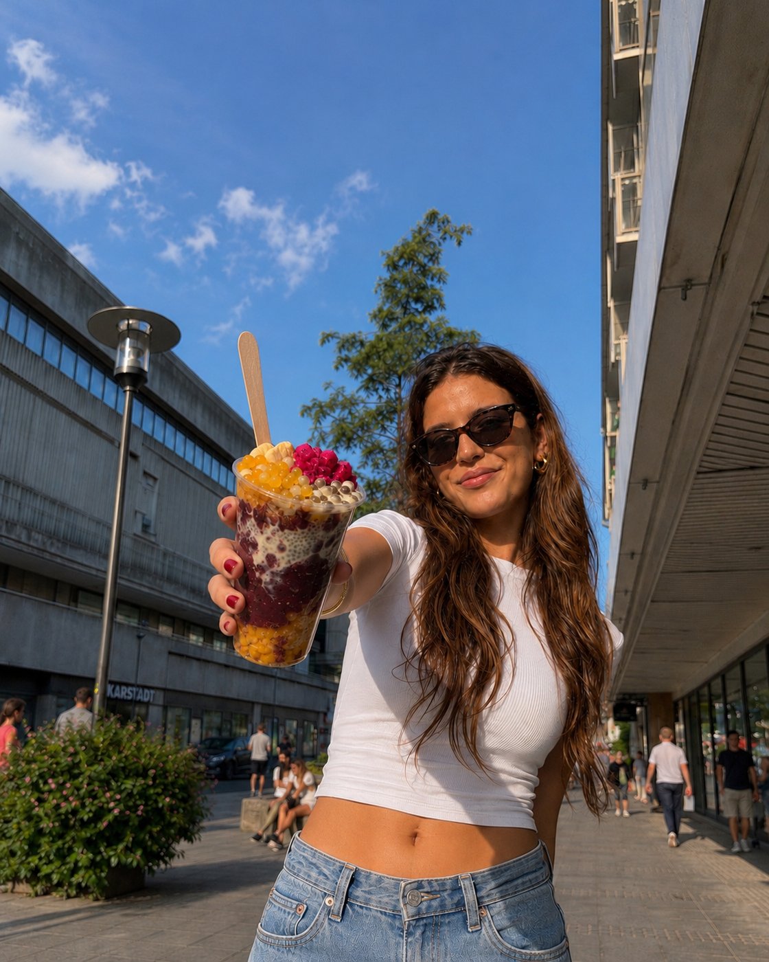 main character moment — açaí bowl auf der straße in darmstadt