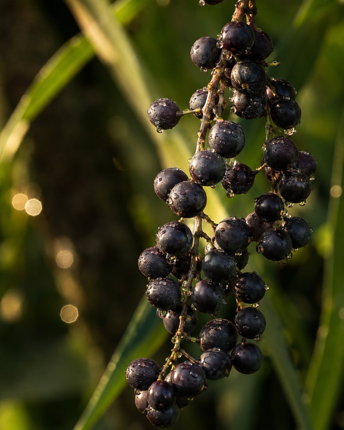 makro açaí beerentraube wassertropfen