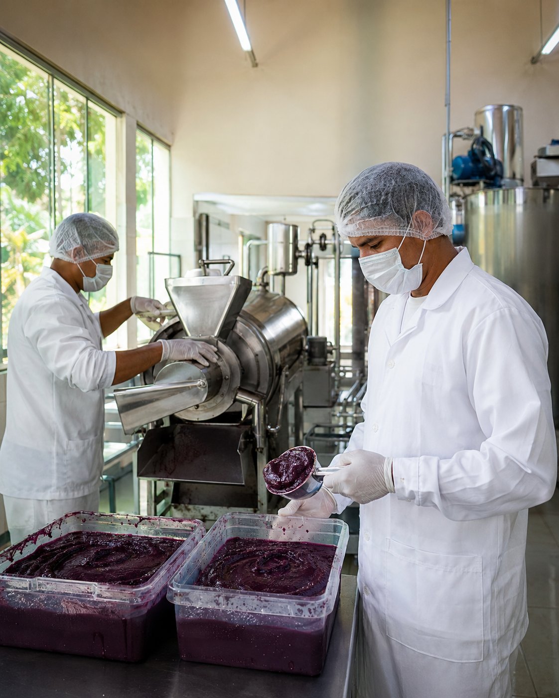 açaí verarbeitungsfabrik moderne hygiene